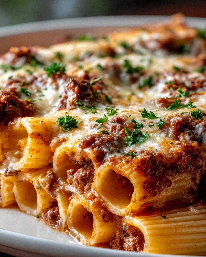 Überbackene gefüllte Rigatoni: Rinder-Ragu & Mozzarella Rezept – Schritt 1
