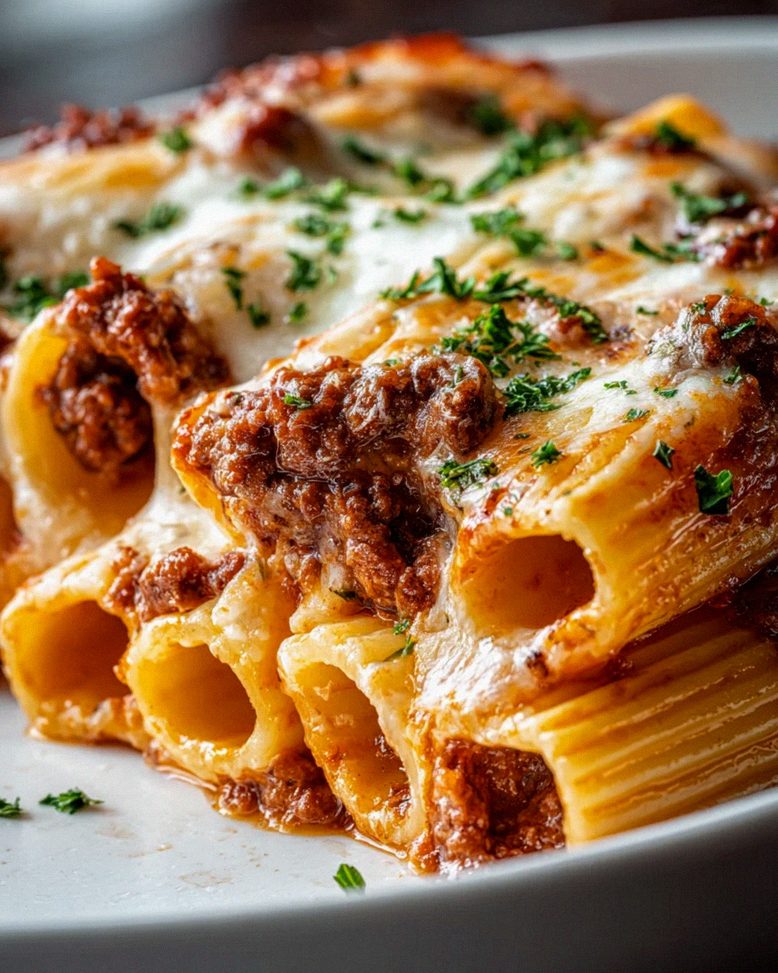 Überbackene gefüllte Rigatoni: Rinder-Ragu & Mozzarella Rezept – Schritt 2