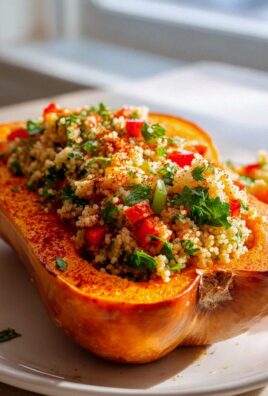 Veganer Butternusskürbis: Cremig-würzige Couscous-Füllung!