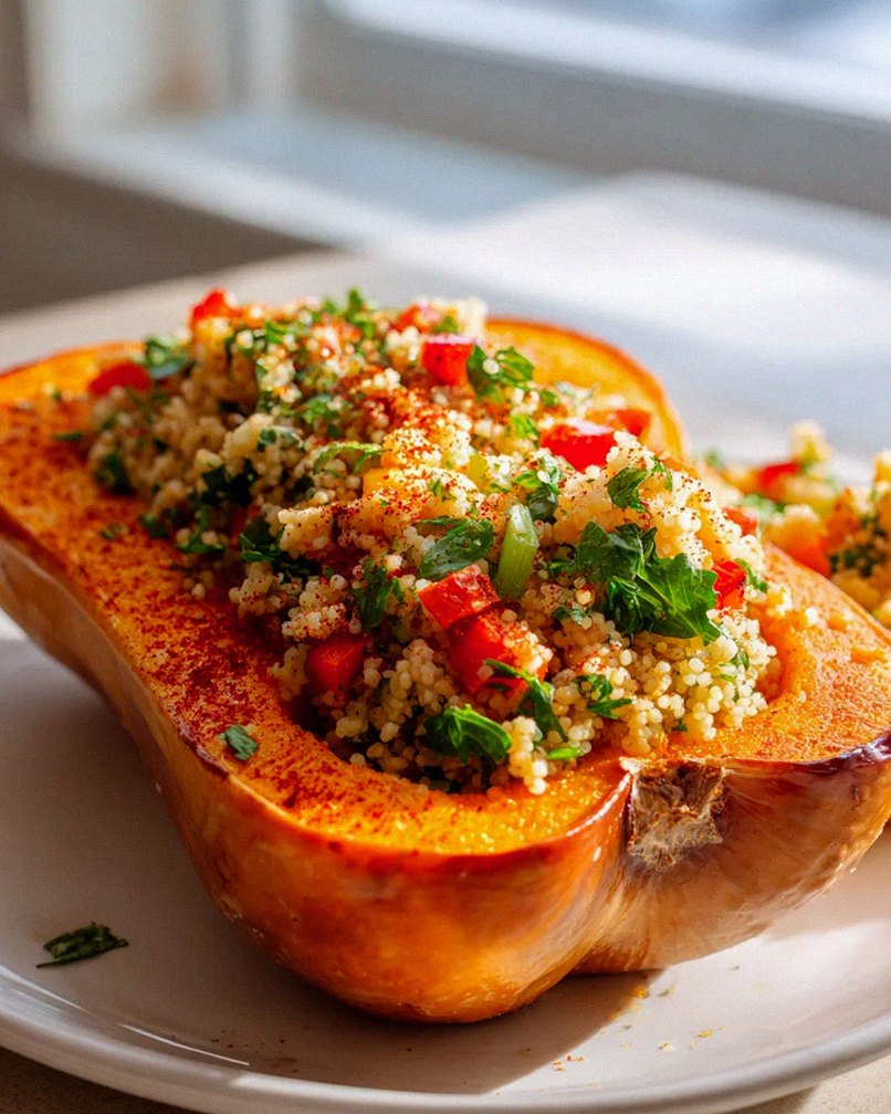 Veganer Butternusskürbis: Cremig-würzige Couscous-Füllung! – Schritt 1