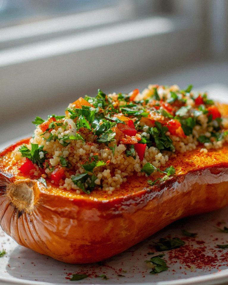 Veganer Butternusskürbis: Cremig-würzige Couscous-Füllung! – Schritt 2