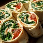 Vegetarische Wrap-Röllchen mit Rucola und Tomaten